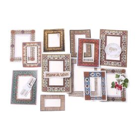 16 Pcs Vintage Paper Picture Frame Stickers Photo Album Border Scrapbooking Supplies for Journal Diary Planner