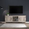 TV Stand Storage Media Console Entertainment Center With Two Doors, Grey Walnut