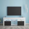 TV Stand Matte Body High Gloss Fronts with 16 Color LEDs