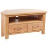 TV Cabinet with Drawer Solid Oak Wood 34.6"x16.5"x18.1"