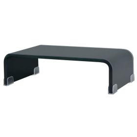 TV Stand / Monitor Riser Glass Black 15.7"x9.8"x4.3"