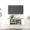 Wall-Mounted TV Cabinet White&Sonoma Oak 40.2"x13.8"x13.8" Engineered Wood