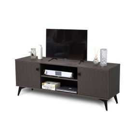 Mid-Century Modern TV Stand for up to 58 inch TV Television Stands with Cabinet Wood Storage TV Console Table, Retro Media Entertainment Center for Li