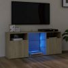 TV Cabinet with LED Lights Sonoma Oak 47.2"x11.8"x19.7"