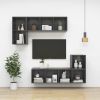 Wall-mounted TV Cabinet High Gloss Gray 14.6"x14.6"x42.1" Engineered Wood