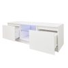 White TV Stand with Lights Modern LED TV Cabinet with Storage Drawers