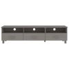 TV Cabinet Light Gray 62.2"x15.7"x15.7" Solid Wood Pine