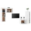 TV Cabinets 4 pcs White Solid Wood Pine