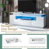 ON-TREND Modern, Stylish Functional TV stand with Color Changing LED Lights,