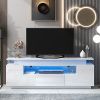 ON-TREND Modern, Stylish Functional TV stand with Color Changing LED Lights,