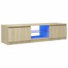 TV Cabinet with LED Lights Sonoma Oak 55.1"x15.7"x14"