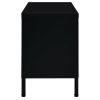 TV Cabinet Black 35.4"x11.8"x17.3" Steel and Glass