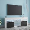 TV Stand Matte Body High Gloss Fronts with 16 Color LEDs