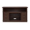 Traditional TV Media Stand Farmhouse Rustic Entertainment Console for TV Up to 65" with Open and Closed Storage Space, Espresso, 60"W*15.75"D*34.25"H