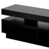 On-Trend TV Stand with 4 Open Shelves, Modern High Gloss Entertainment Center for 75 Inch TV, Universal TV Storage Cabinet with 16-color RGB LED Color