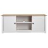 TV Cabinet White 47.2"x15.7"x19.7" Solid Pine Wood Panama Range