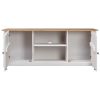 TV Cabinet White 47.2"x15.7"x19.7" Solid Pine Wood Panama Range