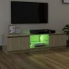 TV Cabinet with LED Lights Sonoma Oak 55.1"x15.7"x14"