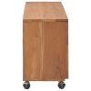 TV Cabinet with Wheels 43.3"x11.8"x15.7" Solid Teak Wood