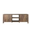 Farmhouse TV Stand, Wood Entertainment Center Media Console with Storage