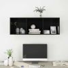 Wall-mounted TV Cabinet High Gloss Black 14.6"x14.6"x42.1" Engineered Wood