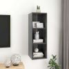 Wall-mounted TV Cabinet High Gloss Gray 14.6"x14.6"x42.1" Engineered Wood