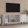 TV Stand Use in Living Room Furniture with 1 storage and 2 shelves Cabinet