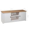 TV Cabinet White 47.2"x15.7"x19.7" Solid Pine Wood Panama Range