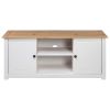 TV Cabinet White 47.2"x15.7"x19.7" Solid Pine Wood Panama Range