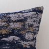 Decorative Blue and Beige Chenille Throw Pillow