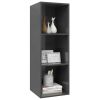 Wall-mounted TV Cabinet High Gloss Gray 14.6"x14.6"x42.1" Engineered Wood