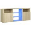 TV Cabinet with LED Lights Sonoma Oak 47.2"x11.8"x19.7"