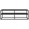 TV Cabinet Black with Black Glass 47.2"x15.7"x15.7"