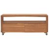 TV Cabinet with Wheels 43.3"x11.8"x15.7" Solid Teak Wood