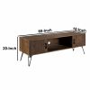 Clive 60 Inch Reclaimed Wood Rectangle Farmhouse TV Stand Media Console, 2