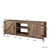 Farmhouse TV Stand, Wood Entertainment Center Media Console with Storage