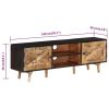 TV Cabinet 55.1"x11.8"x18.1" Rough Mango Wood and Solid Acacia Wood