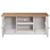 TV Cabinet White 47.2"x15.7"x19.7" Solid Pine Wood Panama Range