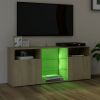 TV Cabinet with LED Lights Sonoma Oak 47.2"x11.8"x19.7"