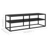 TV Cabinet Black with Black Glass 47.2"x15.7"x15.7"