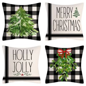 Home Decoration Christmas Pillow Cover Four-piece Set (Option: Style 6-45x45cm)