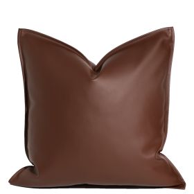 Nordic Style Solid Leather Living Room Sofa Pillow Bed Waist Support (Option: Dark chocolate-45x45 without core)