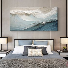 Handmade Oil Painting Original Abstract Seascape Oil Painting On Canvas Large Wall Art Bule Sea Painting Custom Painting Boho Wall Art Living room Wal (style: 1, size: 60x120cm)