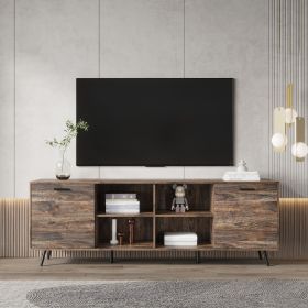 TV Stand Mid-Century Wood Modern Entertainment Center Adjustable Storage Cabinet TV Console for Living Room (Color: as Pic)