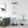 Glass Display Cabinet with 4 Shelves, Curio Cabinets for Living Room, Bedroom, Office, Black Floor Standing Glass Bookshelf, Quick Installation, 64.7*